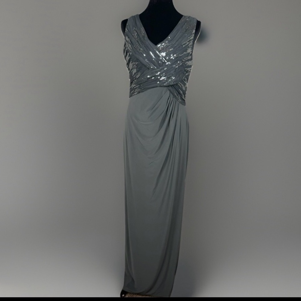 Ralph Lauren Gray Sequin Evening Dress- Size 8